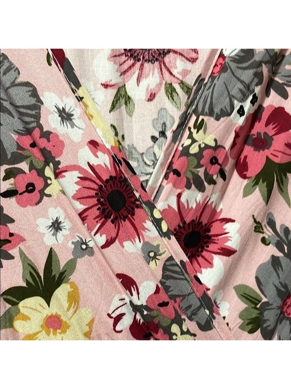 Floral Pink and White Flutter Sleeve Maxi Sundress L/XL NWOT - Picture 5 of 6